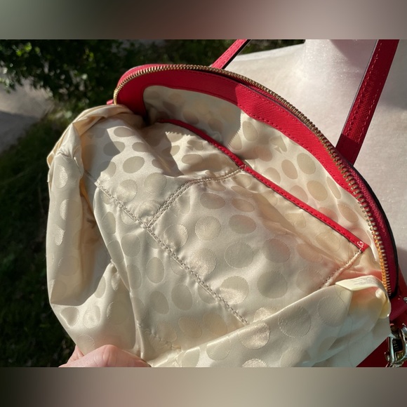 Kate Spade’s Red Leather Zip Top Satchel - Picture 8 of 13